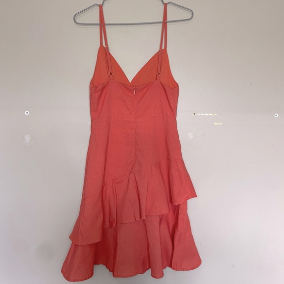 Lulu’s Coral Orange Brielle Ruffled Skater Dress Size XS - LIKE NEW CONDITION - Picture 8 of 8